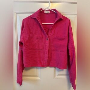 Love Notes Pink Button Down Shirt